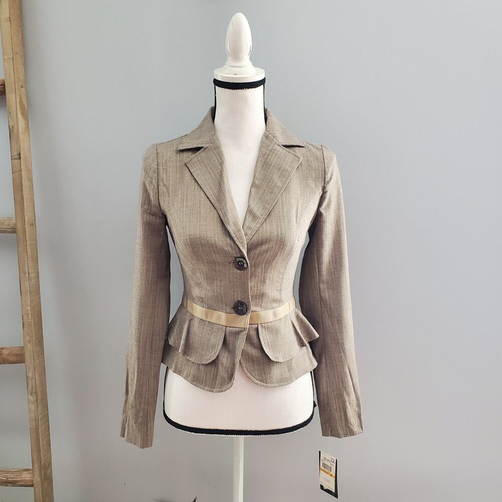Grass Collection Spring Awakening Tiered Pleated Jacket Blazer S